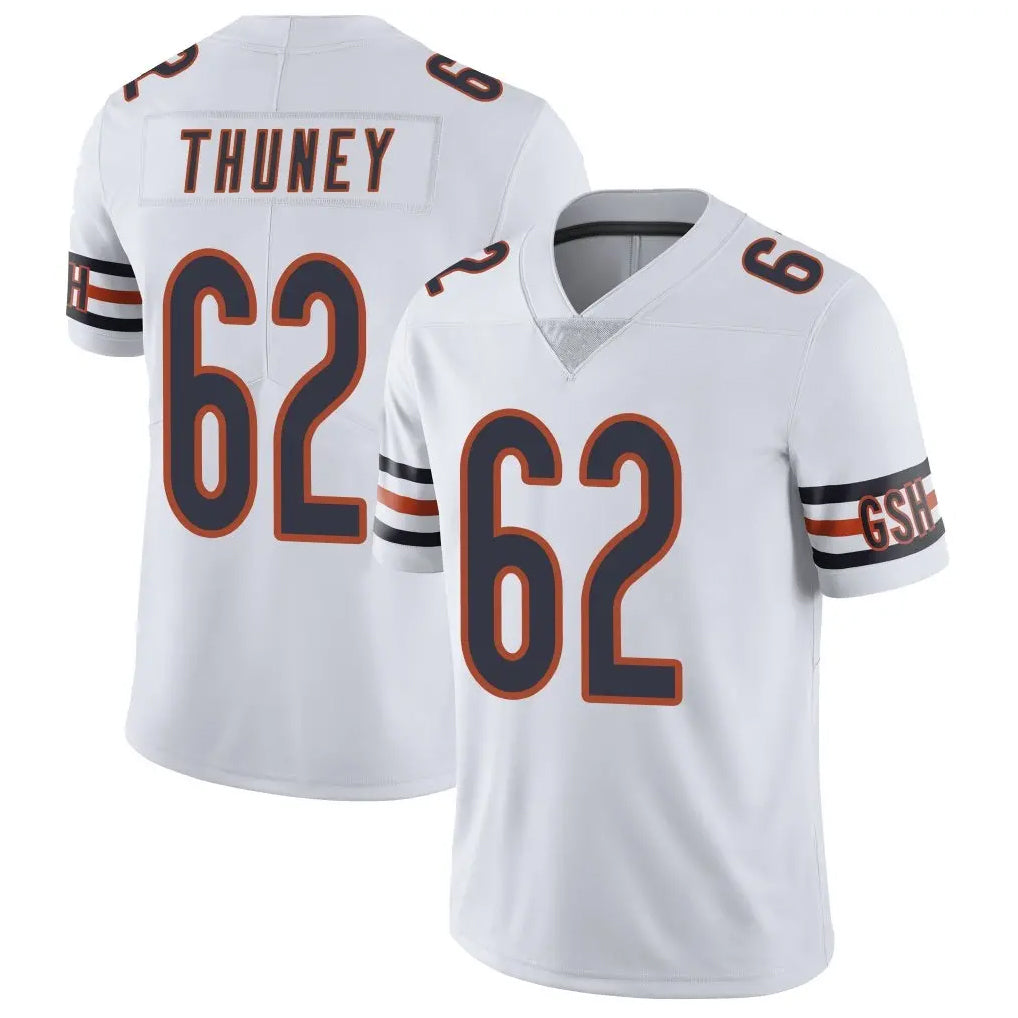 C.Bears #62 Joe Thuney Player White Vapor Untouchable Limited Home Game Edoa Stitched Jerseys