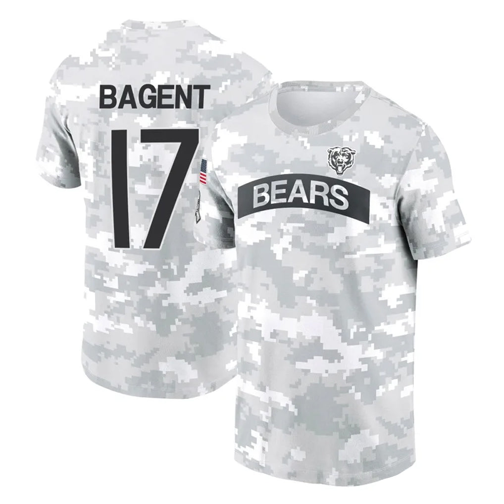 C.Bears #17 Tyson Bagent Player Arctic Camo Salute to Service Performance T-Shirt Limited Edoa Stitched Jerseys