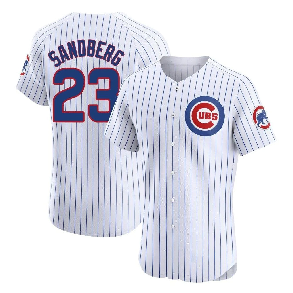 C.Cubs #23 Ryne Sandberg Player White Limited Elite Home Game Edoa Stitched Jerseys