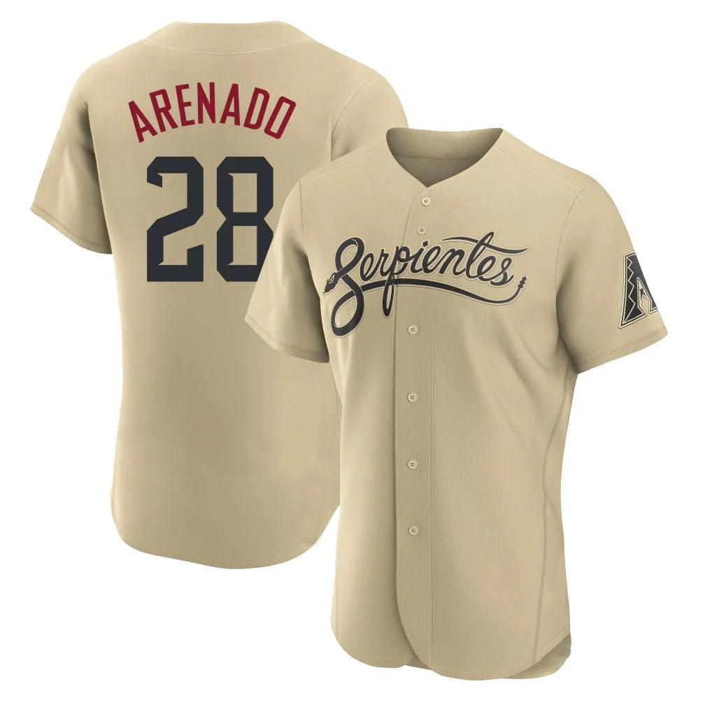A.Diamondbacks #28 Nolan Arenado Player Tan City Connect Limited Elite Home Game Edoa Stitched Jerseys