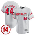 C.Reds #44 Elly De La Cruz Player Gray Vapor Premier Limited Home Edoa Stitched Jerseys