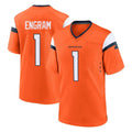 D.Broncos #1 Evan Engram Player Orange Home Game Edoa Stitched Jerseys