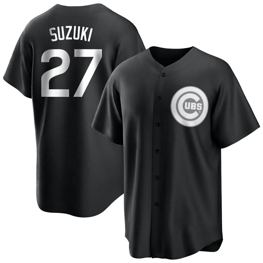 C.Cubs #27 Seiya Suzuki Player Black Game Edoa Stitched Jerseys