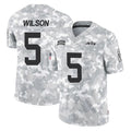 NY.Jets #5 Garrett Wilson Player Arctic Camo Salute to Service Limited Game Edoa Stitched Jerseys