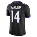 B.Ravens #14 Kyle Hamilton Player Black Limited Elite Home Game Edoa Stitched Jerseys
