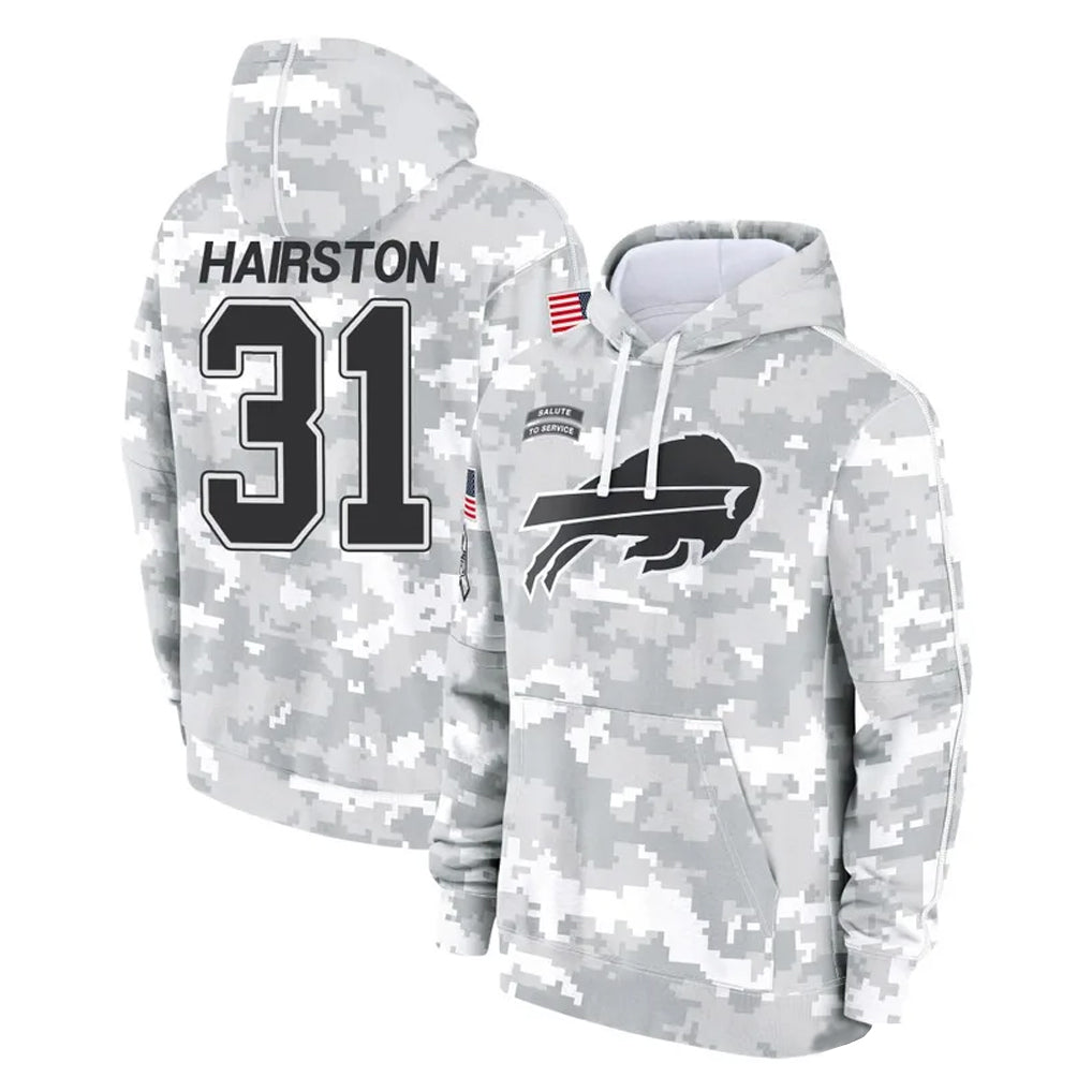 B.Bills #31 Maxwell Hairston Player Arctic Camo Salute to Service Hoodies Limited Edoa Stitched Jerseys