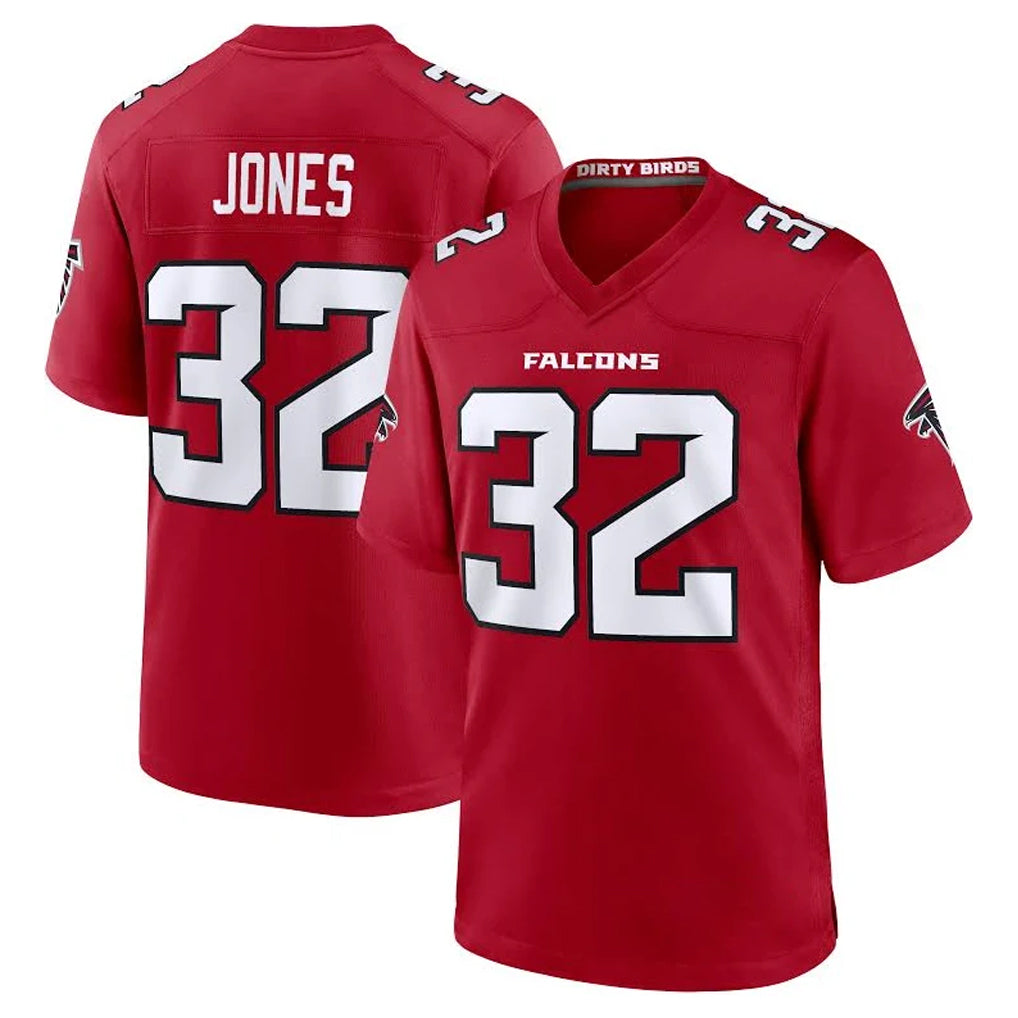 A.Falcons #32 Cash Jones Player Red Team Color Home Game Edoa Stitched Jerseys