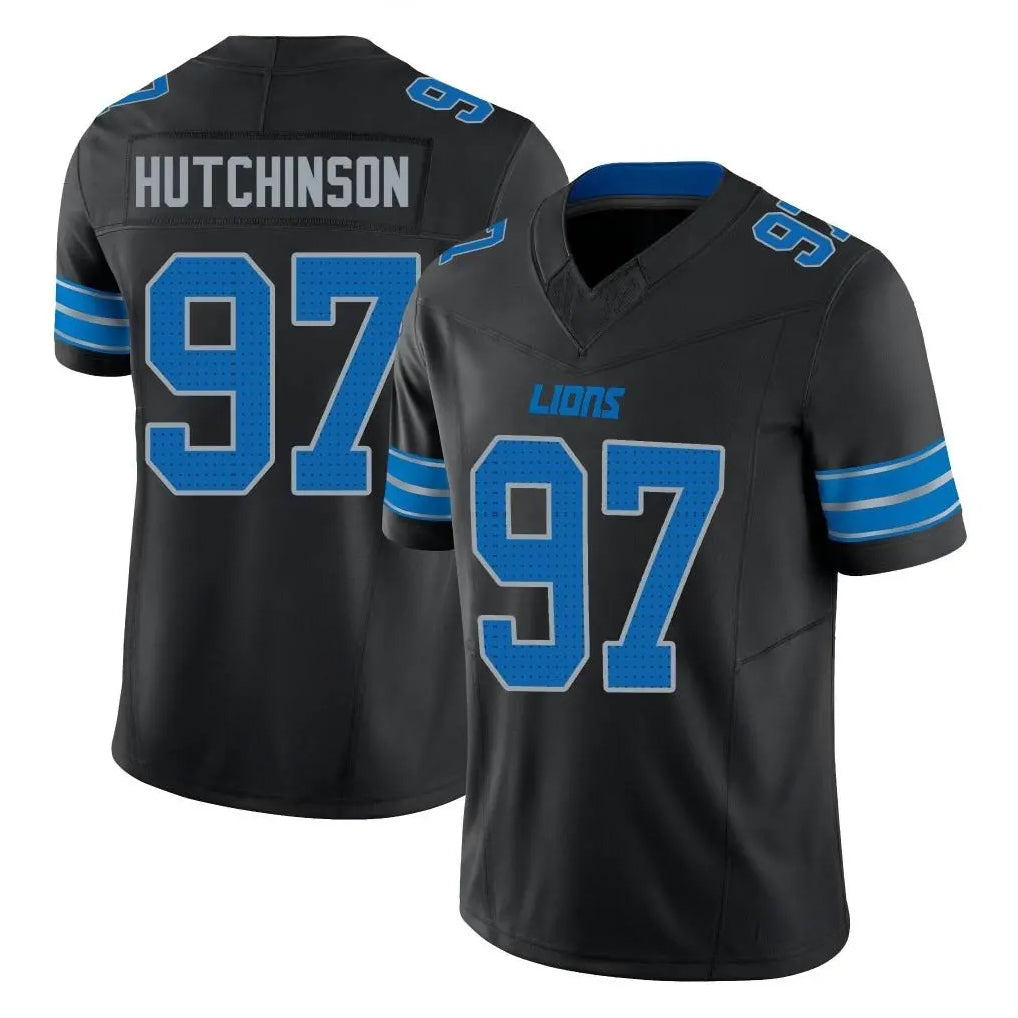 D.Lions #97 Aidan Hutchinson Player Black Alternate Vapor F.U.S.E. Limited Home Game Edoa Stitched Jerseys