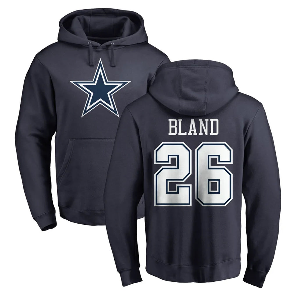 D.Cowboys #26 DaRon Bland Player Navy Pullover Hoodies Limited Edoa Stitched Jerseys