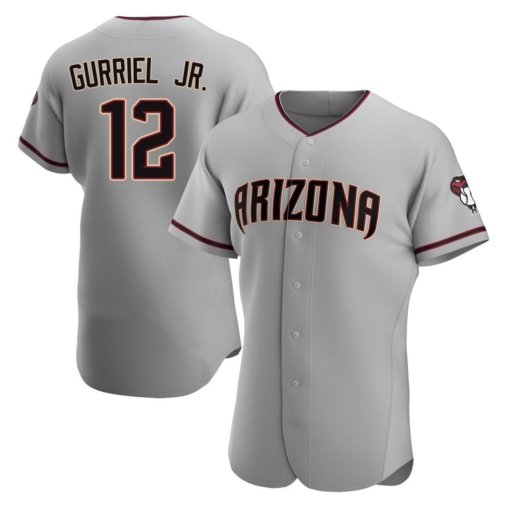 A.Diamondbacks #12 Lourdes Gurriel Jr Player Gray Road Limited Elite Home Game Edoa Stitched Jerseys