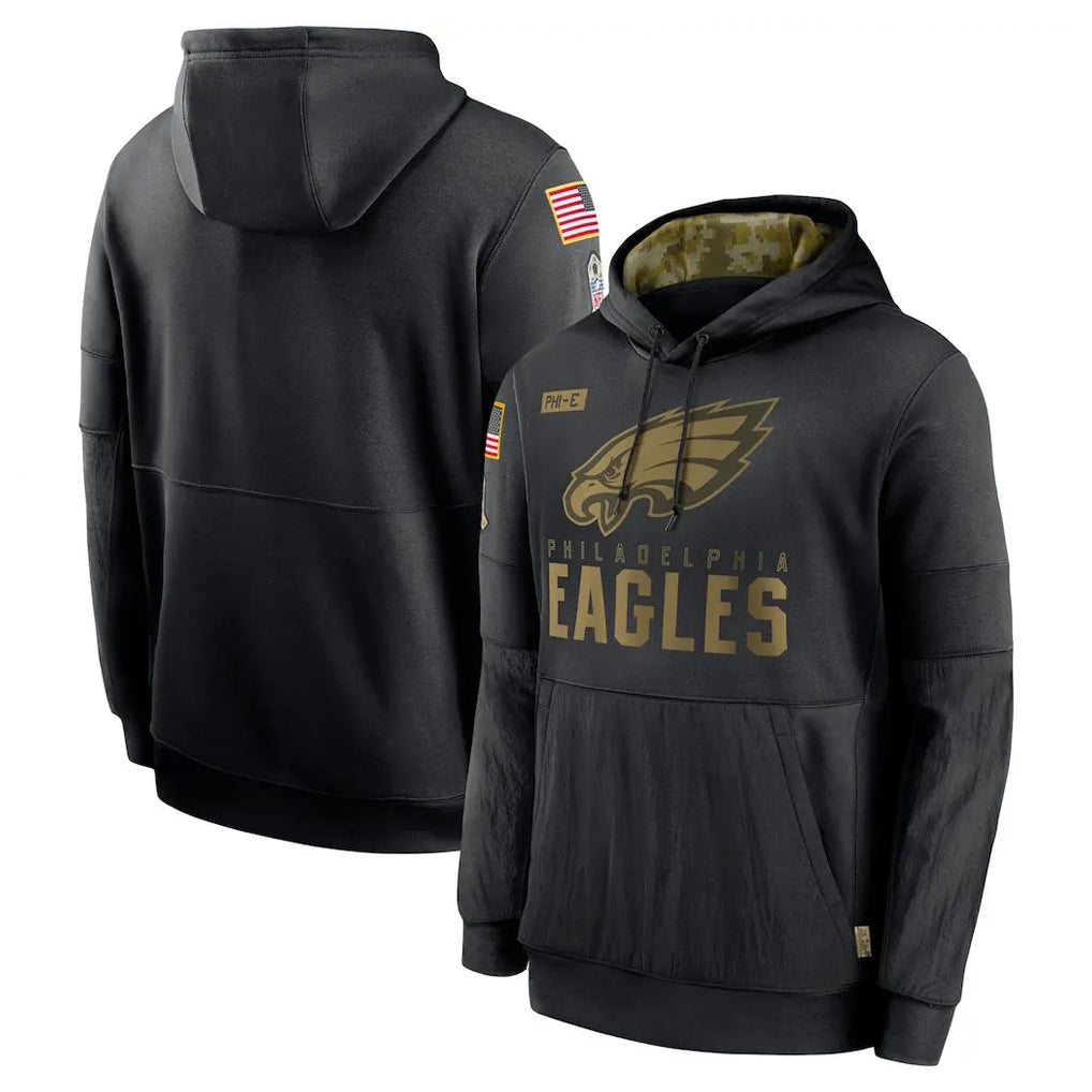 P.Eagles ## Eagles Blank Player Black Salute to Service Hoodies Limited Game Edoa Stitched Jerseys