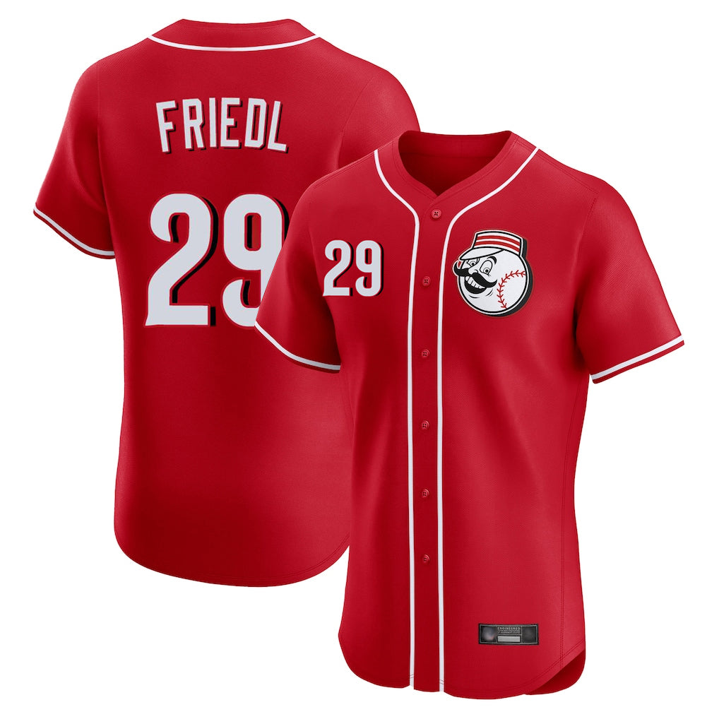 C.Reds #29 TJ Friedl Player Red Limited Elite Home Game Edoa Stitched Jerseys