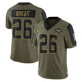 NY.Jets #26 Nahshon Wright Player Olive Salute To Service Limited Game Edoa Stitched Jerseys