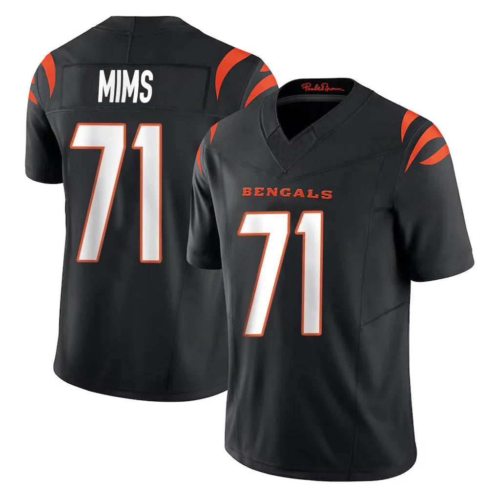 C.Bengals #71 Amarius Mims Player Black Vapor F.U.S.E. Limited Home Game Edoa Stitched Jerseys