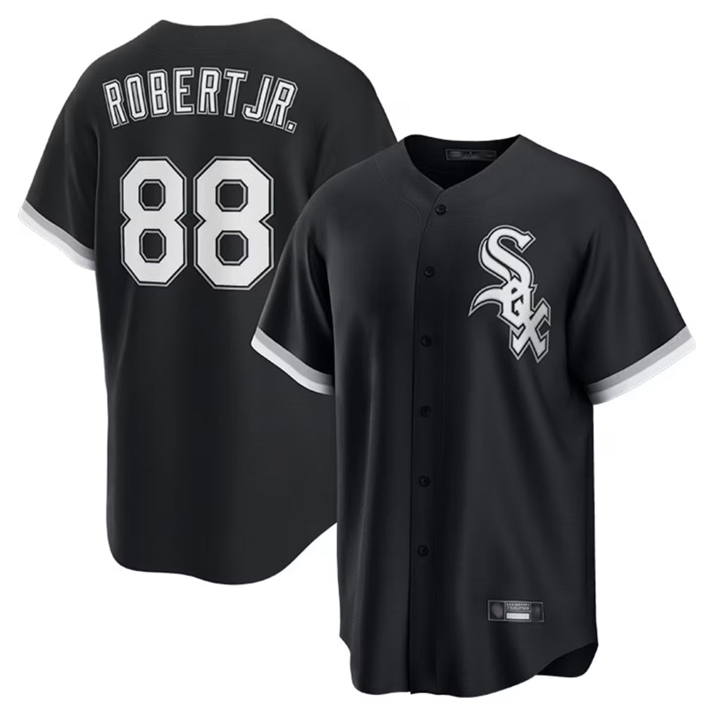 C.White Sox #88 Luis Robert Jr Player Black Home Game Edoa Stitched Jerseys