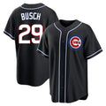 C.Cubs #29 Michael Busch Player Black Fashion Out Game Edoa Stitched Jerseys