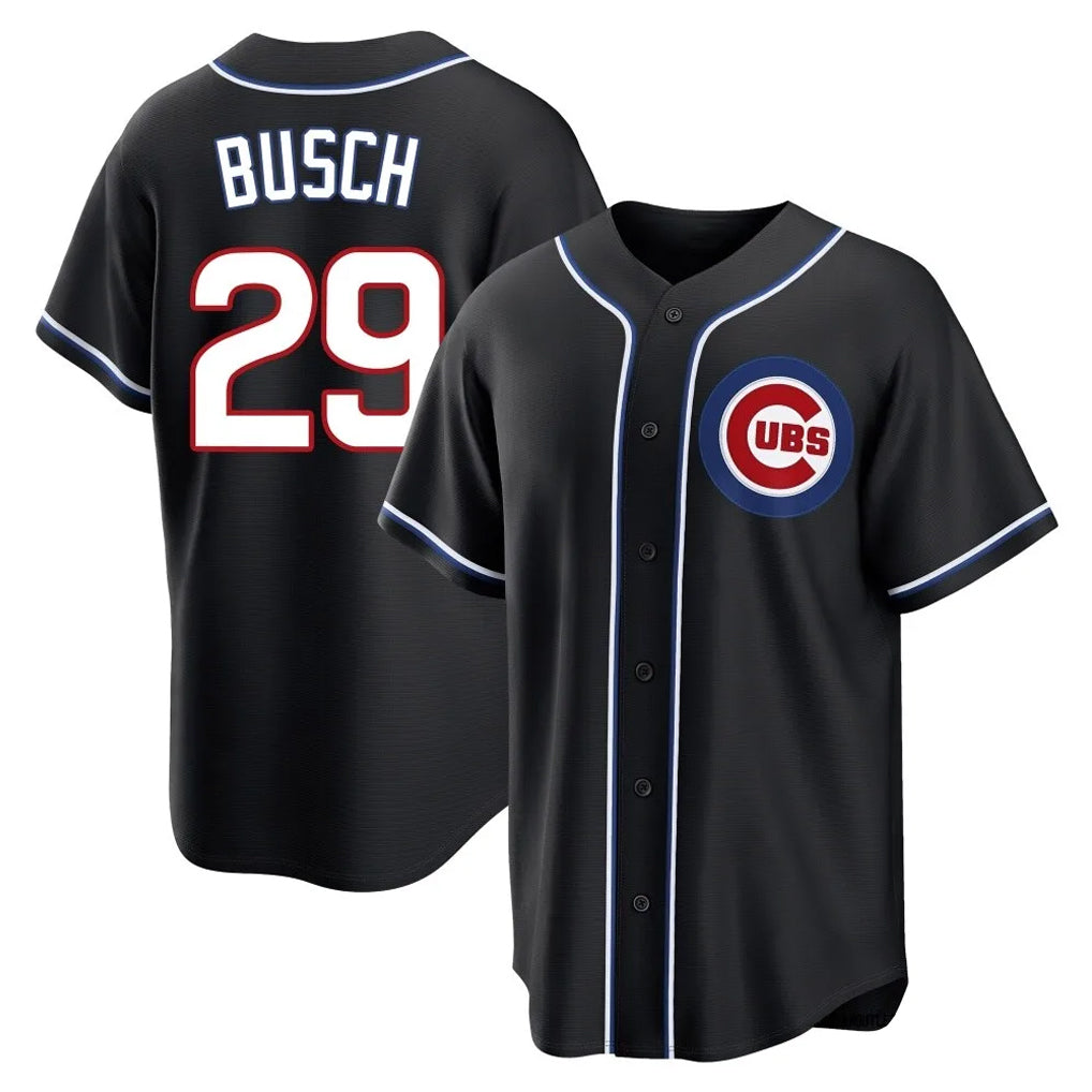 C.Cubs #29 Michael Busch Player Black Fashion Out Game Edoa Stitched Jerseys