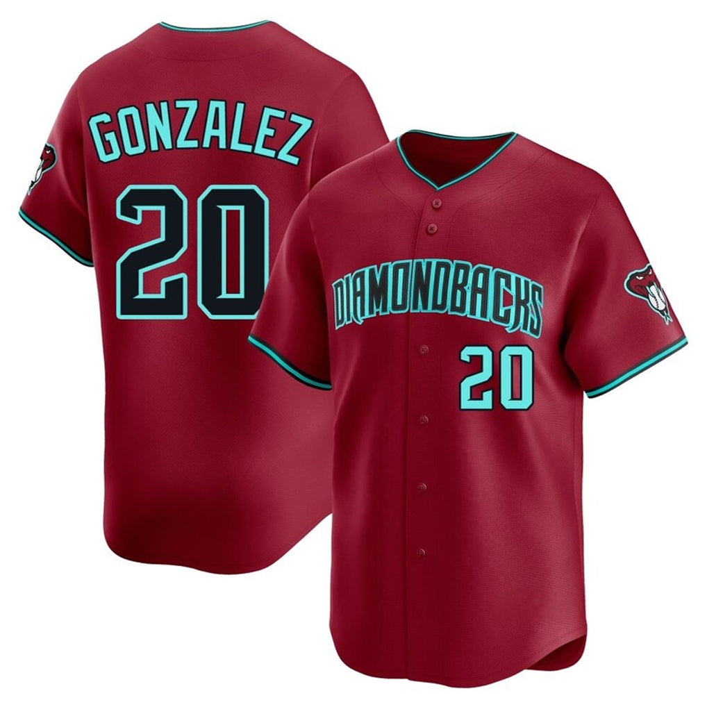 A.Diamondbacks #20 Luis Gonzalez Player Red Limited Home Game Edoa Stitched Jerseys
