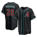 A.Diamondbacks #28 Nolan Arenado Player Black Fashion Home Game Edoa Stitched Jerseys