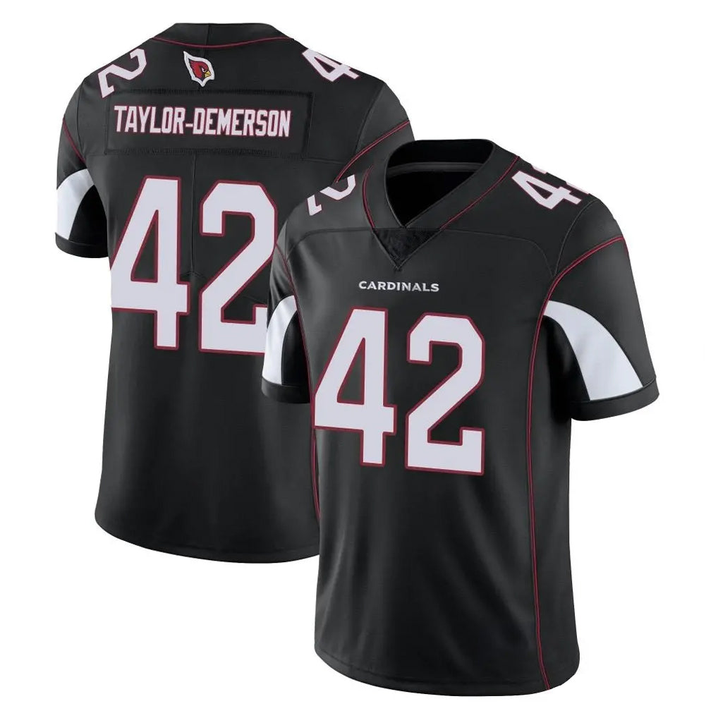 A.Cardinals #42 Dadrion Taylor-Demerson Player Black Vapor Limited Home Game Edoa Stitched Jerseys