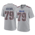 B.Bills #79 Spencer Brown Player Gray Home Game Edoa Stitched Jerseys