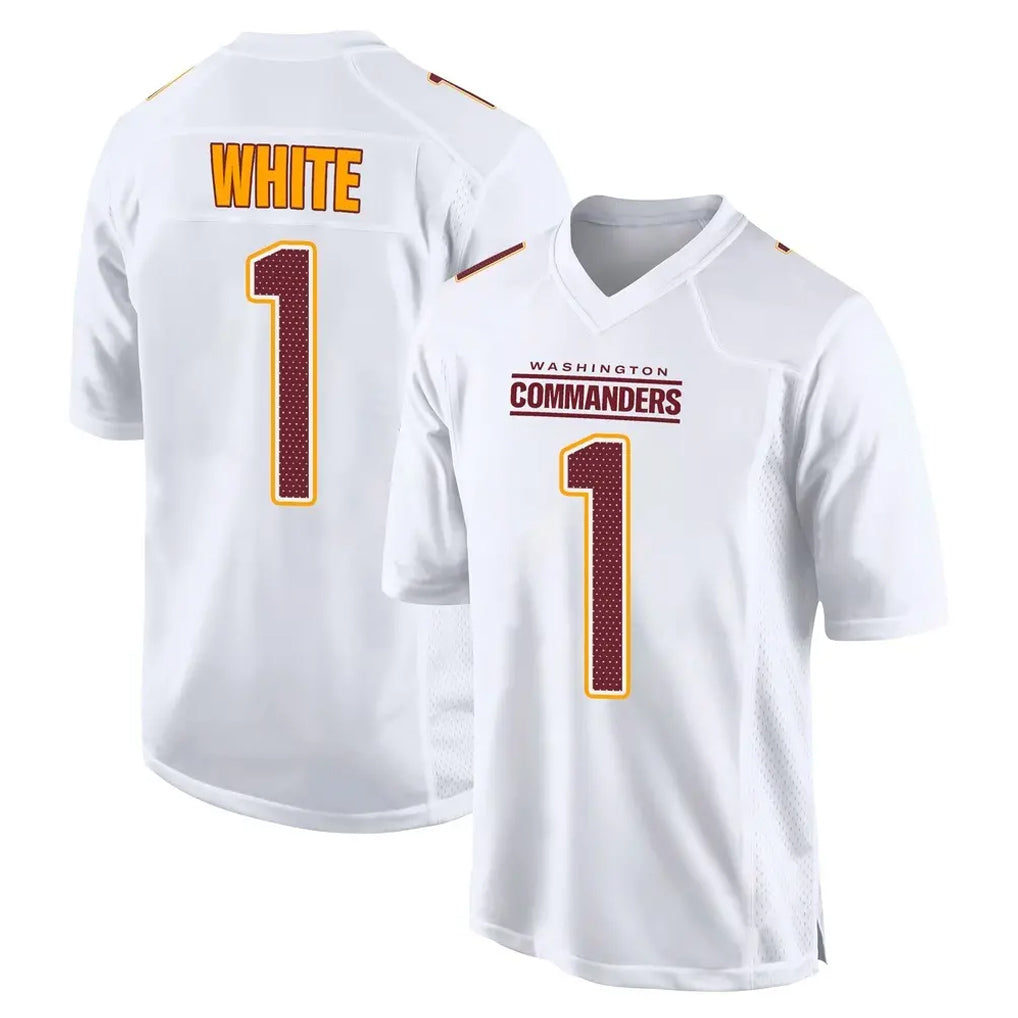 W.Commanders #1 Rachaad White Player White Tundra Fashion Home Game Edoa Stitched Jerseys