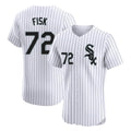 C.White Sox #72 Carlton Fisk Player White Stripe Limited Elite Home Edoa Stitched Jerseys