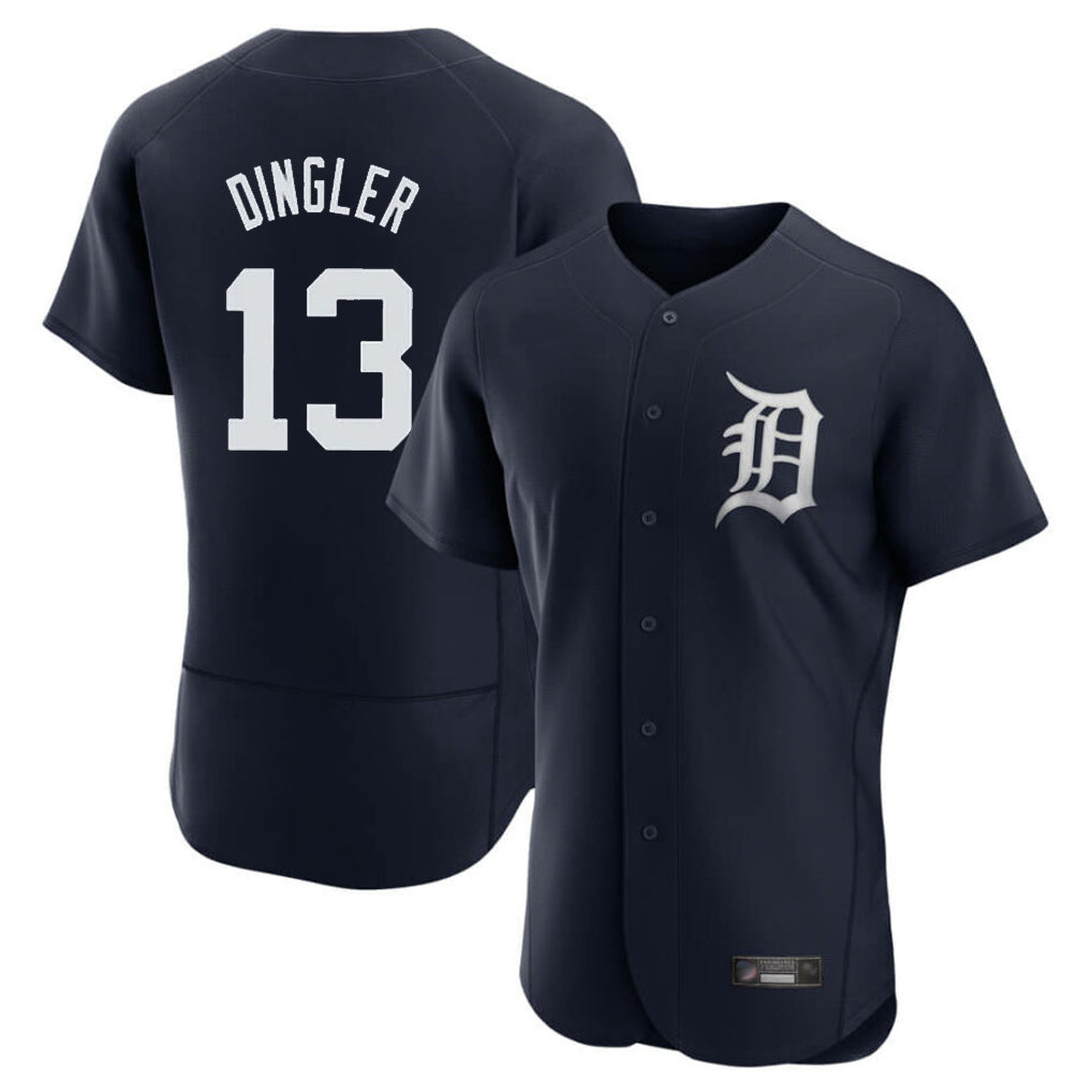 D.Tigers #13 Dillon Dingler Player Navy Limited Elite Home Edoa Stitched Jerseys