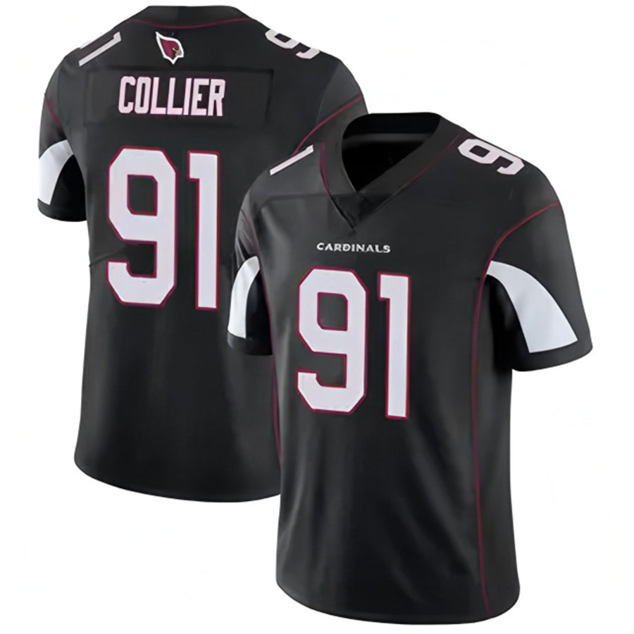 A.Cardinals #91 L.J. Collier Player Black Vapor Untouchable Elite Edoa Stitched Jerseys
