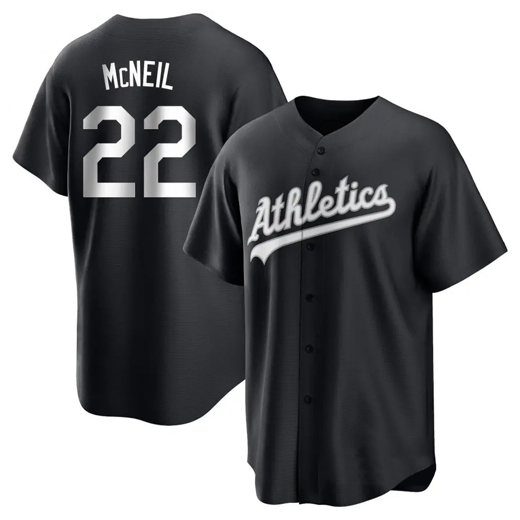 Athletics #22 Jeff McNeil Player Black Fashion Home Game Edoa Stitched Jerseys