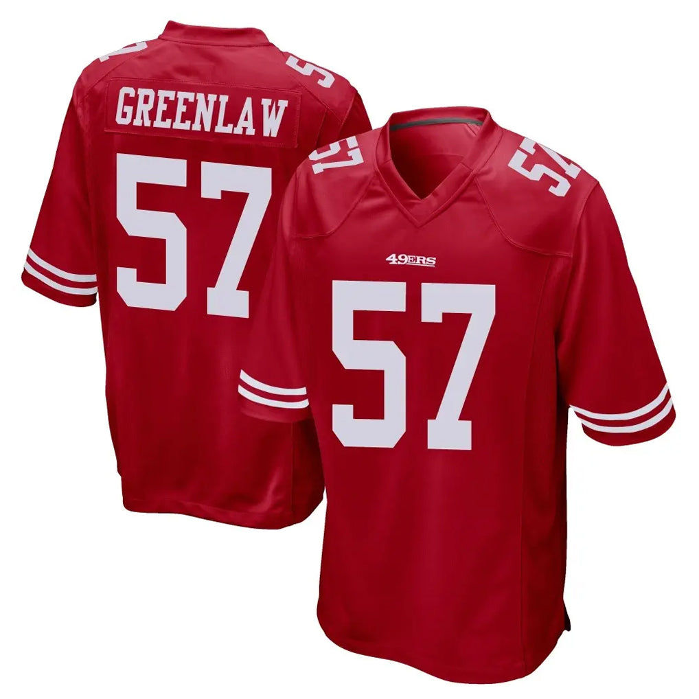 SF.49ers #57 Dre Greenlaw Player Red Home Game Edoa Stitched Jerseys
