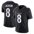B.Ravens #8 Lamar Jackson Player Black Limited Elite Home Game Edoa Stitched Jerseys