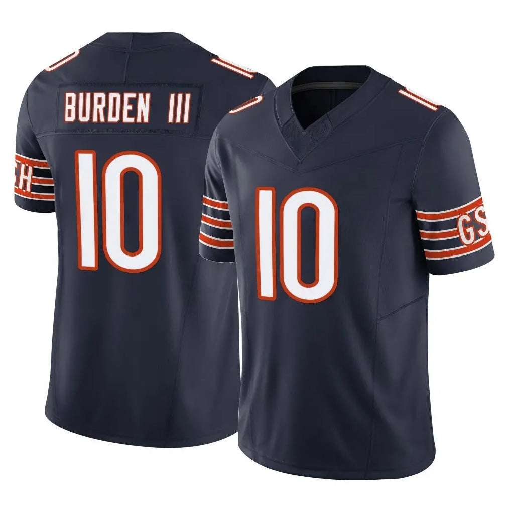 C.Bears #10 Luther Burden III Player Navy Vapor F.U.S.E. Limited Home Game Edoa Stitched Jerseys