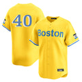 B.Red Sox #40 Willson Contreras Player Yellow Limited Home Game Edoa Stitched Jerseys