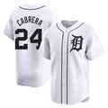 D.Tigers #24 Miguel Cabrera Player White Home Limited Edoa Stitched Jerseys