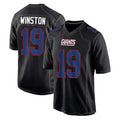 NY.Giants #19 Jameis Winston Player Carbon Fashion Limited Home Game Edoa Stitched Jerseys