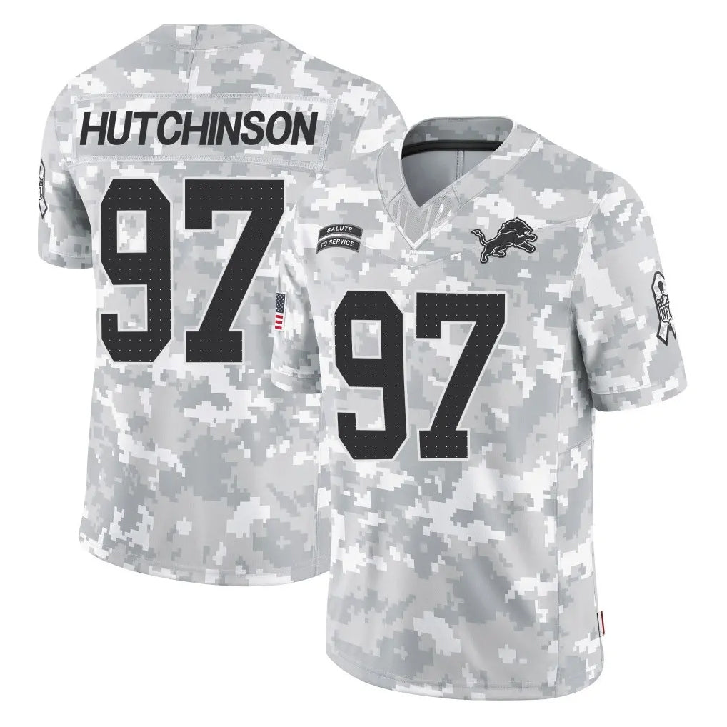 D.Lions #97 Aidan Hutchinson Player Arctic Camo Salute To Service Limited Edoa Stitched Jerseys