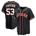 H.Astros #53 Cristian Javier Player Black Fashion Out Home Game Edoa Stitched Jerseys
