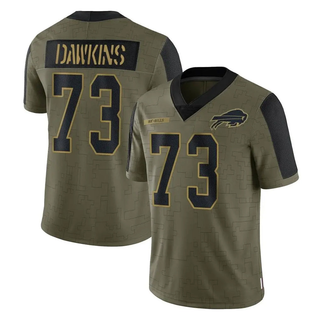 B.Bills #73 Dion Dawkins Player Olive Salute To Service Limited Home Edoa Stitched Jerseys