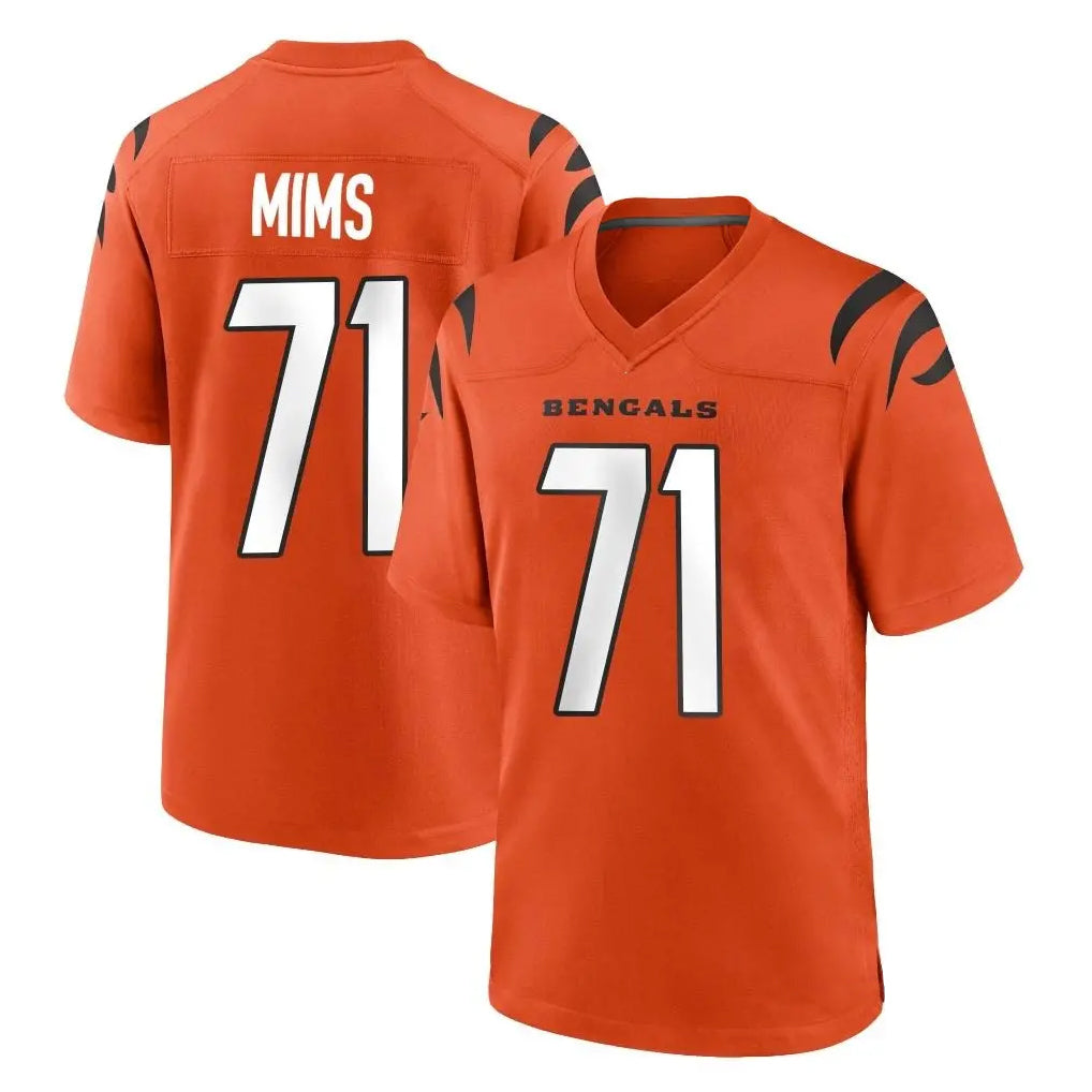 C.Bengals #71 Amarius Mims Player Orange Home Game Edoa Stitched Jerseys