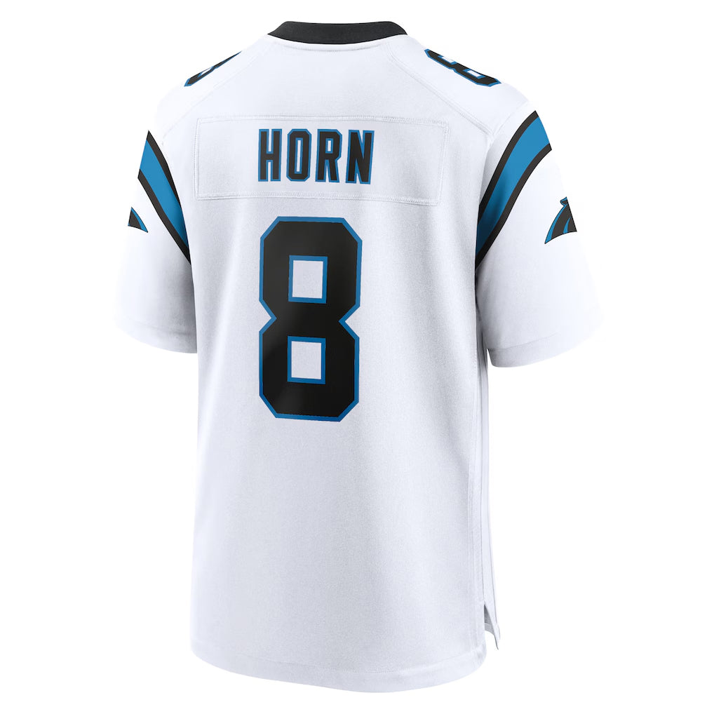 C.Panthers #8 Jaycee Horn Player White Home Game Edoa Stitched Jerseys