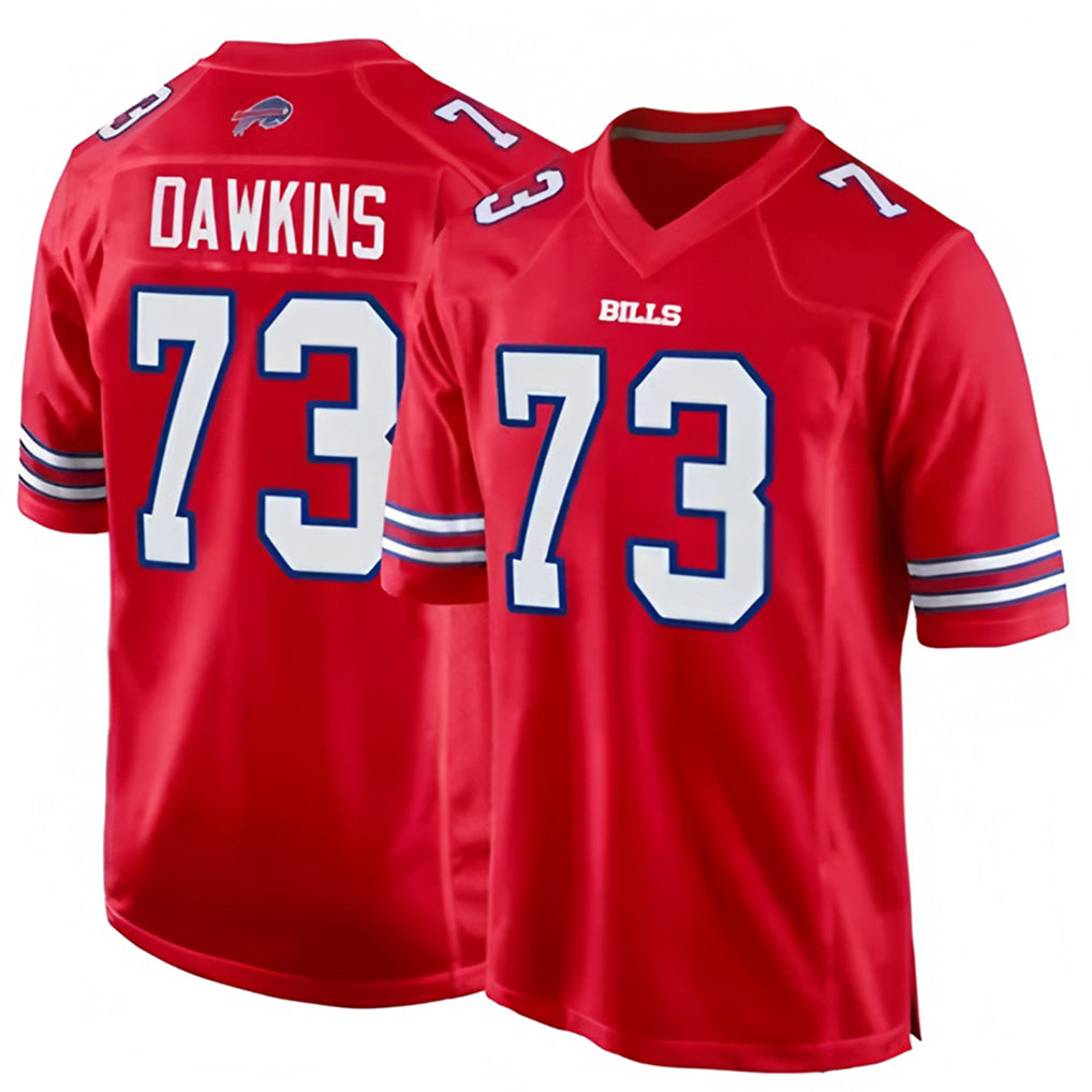 B.Bills #73 Dion Dawkins Player Red Home Game Edoa Stitched Jerseys