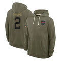 B.Bills #2 DJ Moore Player Olive 2025 Salute to Service Hoodies Edoa Stitched Jerseys