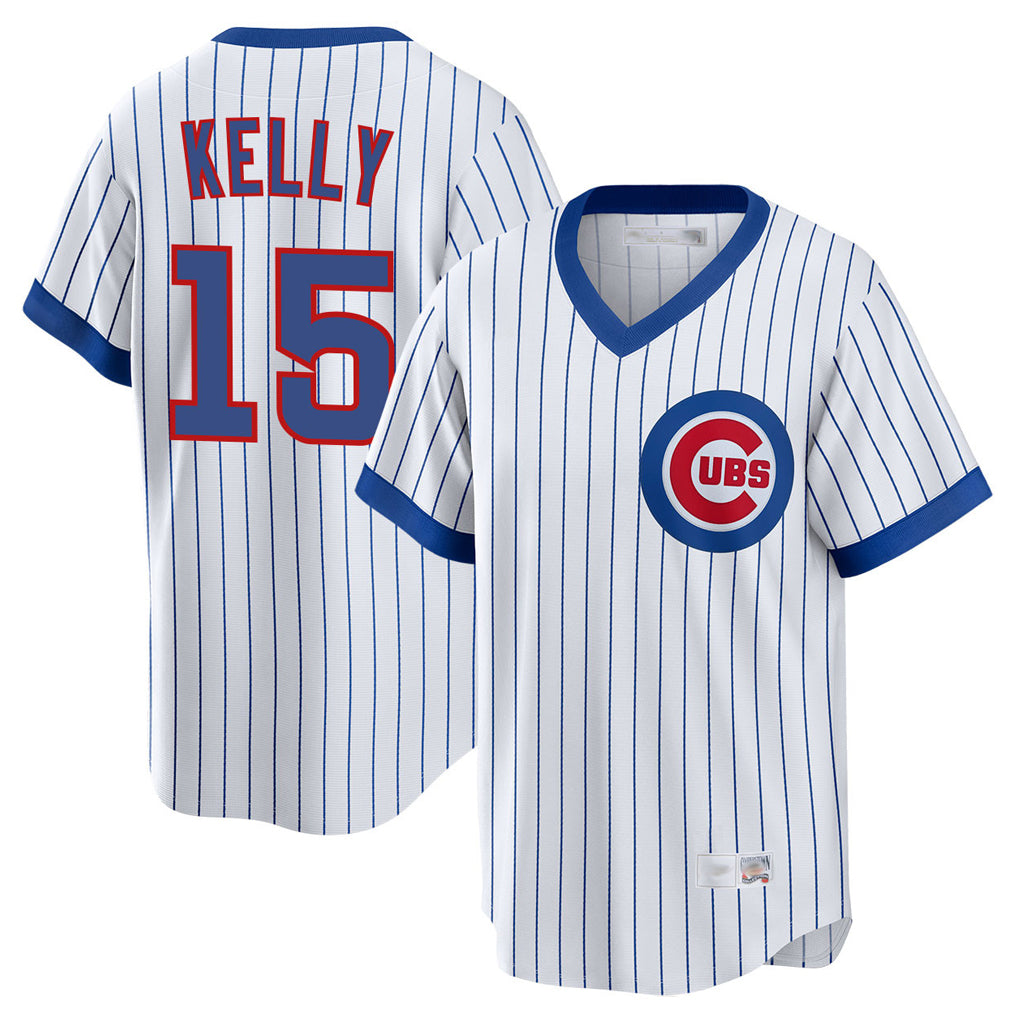 C.Cubs #15 Carson Kelly Player White T-shirt Cooperstown Collection Limited Edoa Stitched Jerseys