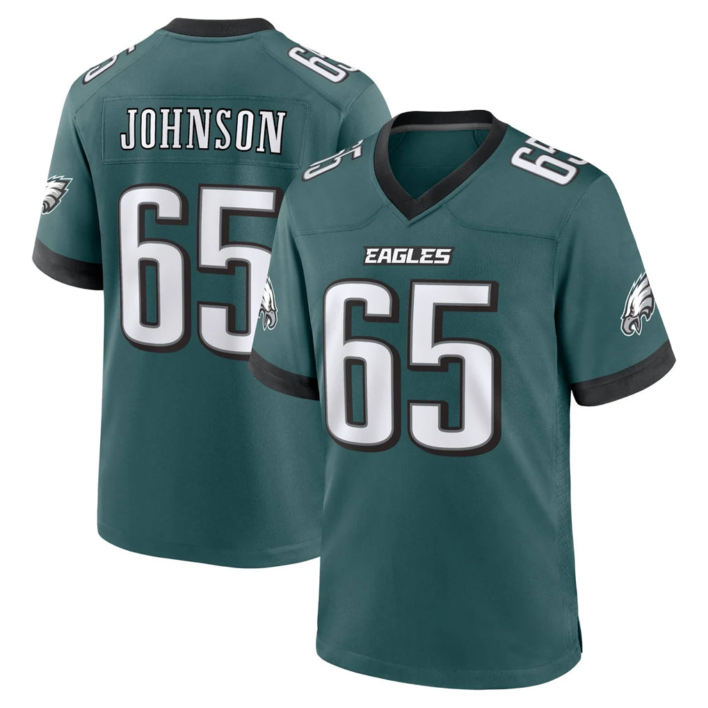 P.Eagles #65 Lane Johnson Player Green Home Game Edoa Stitched Jerseys