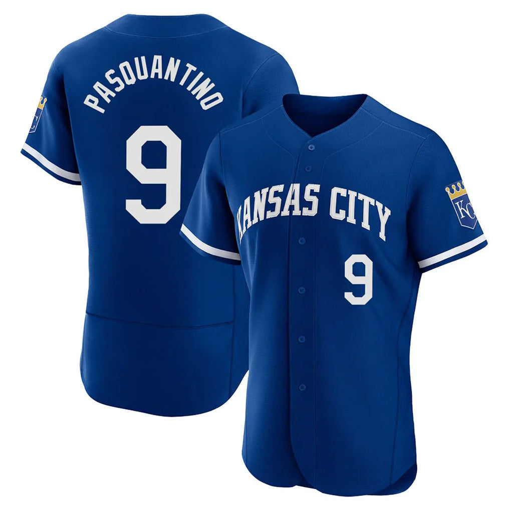 KC.Royals #9 Vinnie Pasquantino Player Royal City Connect Limited Elite Home Game Edoa Stitched Jerseys