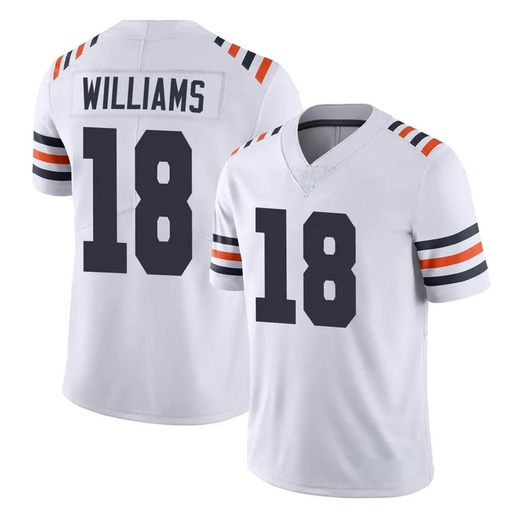 C.Bears #18 Caleb Williams Player White Classic Vapor Limited Home Game Edoa Stitched Jerseys