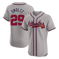 A.Braves #29 John Smoltz Player Gray Limited Elite Home Game Edoa Stitched Jerseys