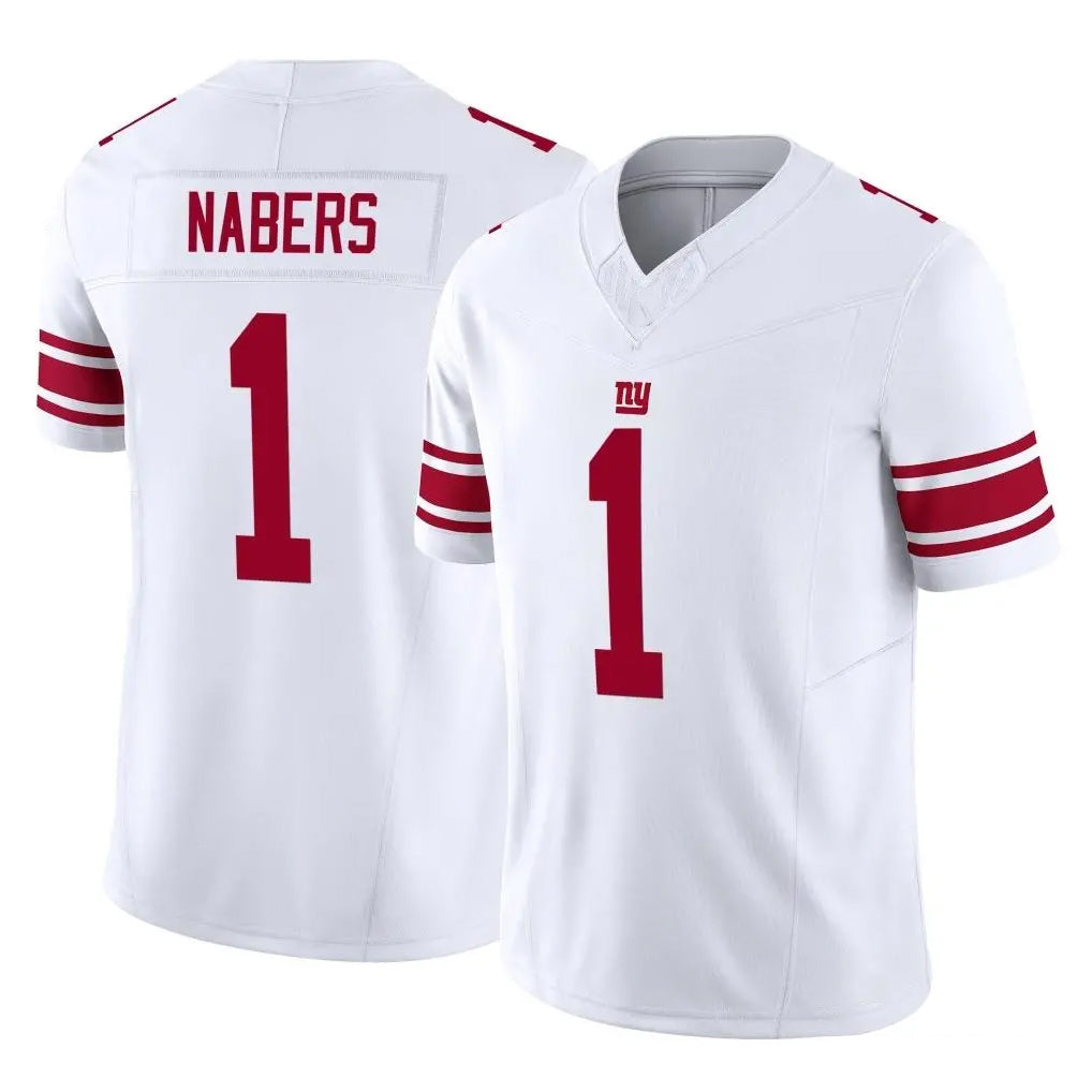 NY.Giants #1 Malik Nabers Player White Limited Vapor F.U.S.E. Home Game Edoa Stitched Jerseys