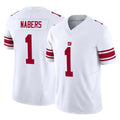 NY.Giants #1 Malik Nabers Player White Limited Vapor F.U.S.E. Home Game Edoa Stitched Jerseys